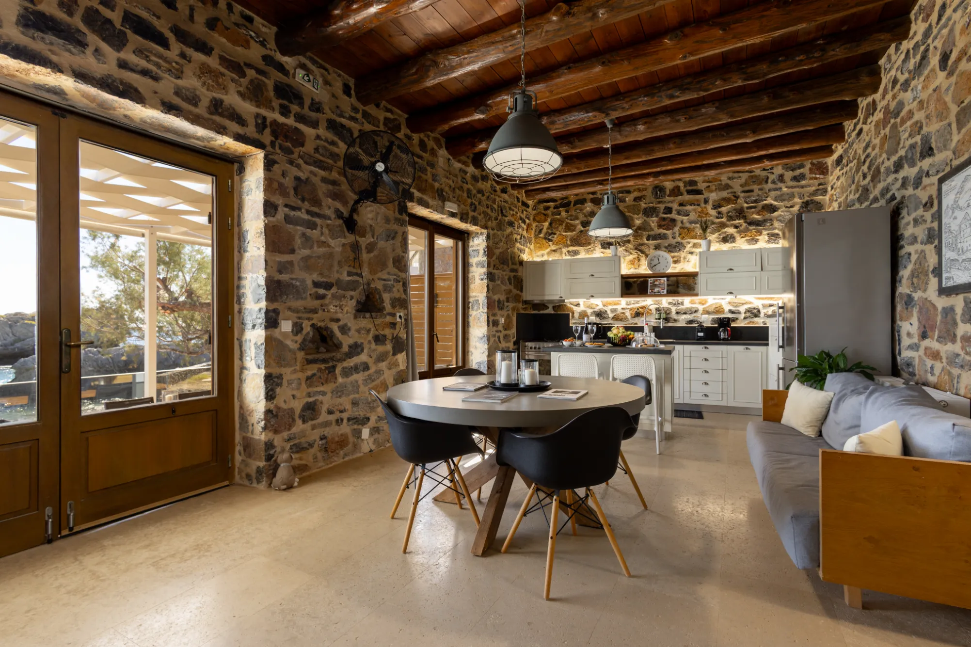Interior living room of Palio Damnoni Seaside villa